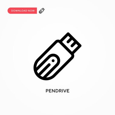 Pendrive Basit vektör simgesi. Web sitesi veya mobil uygulama için modern, basit düz vektör çizimi