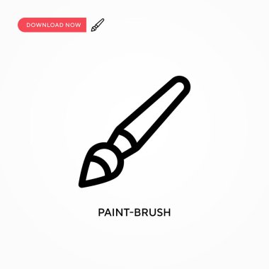 Boya fırçası basit vektör simgesi. Web sitesi veya mobil uygulama için modern, basit düz vektör çizimi