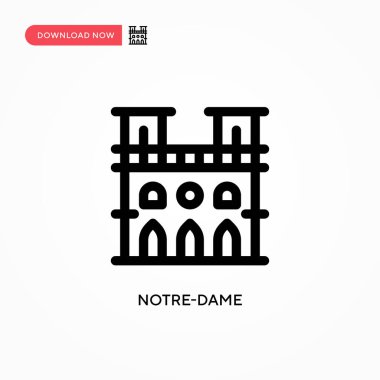 Notre-dame Basit vektör simgesi. Web sitesi veya mobil uygulama için modern, basit düz vektör çizimi