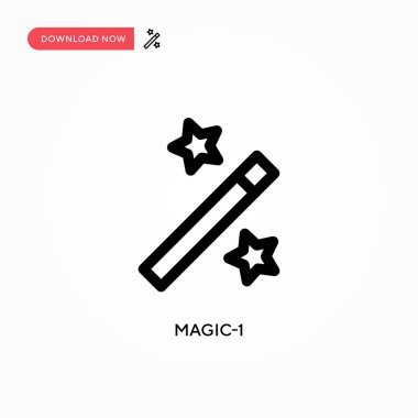 Sihirli-1 basit vektör simgesi. Web sitesi veya mobil uygulama için modern, basit düz vektör çizimi