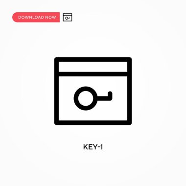 Anahtar-1 Basit vektör simgesi. Web sitesi veya mobil uygulama için modern, basit düz vektör çizimi