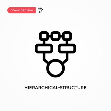Hiyerarşik yapı basit vektör simgesi. Web sitesi veya mobil uygulama için modern, basit düz vektör çizimi