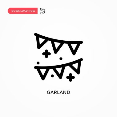 Garland Basit vektör simgesi. Web sitesi veya mobil uygulama için modern, basit düz vektör çizimi