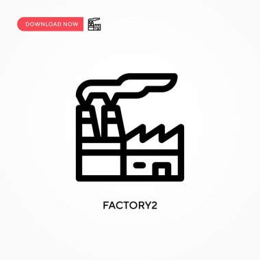 faktöriy2 basit vektör simgesi. Web sitesi veya mobil uygulama için modern, basit düz vektör çizimi