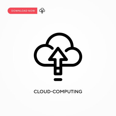Bulut hesaplama basit vektör simgesi. Web sitesi veya mobil uygulama için modern, basit düz vektör çizimi