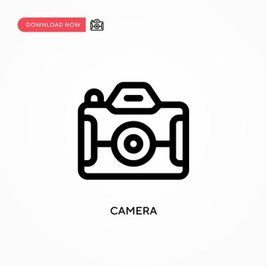 Kamera basit vektör simgesi. Web sitesi veya mobil uygulama için modern, basit düz vektör çizimi