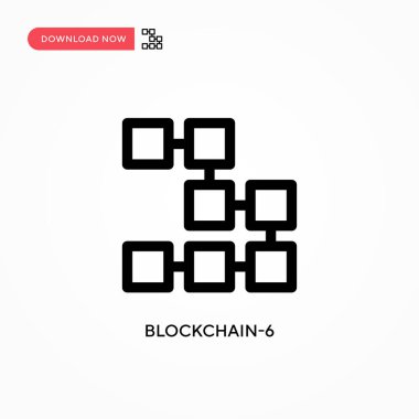 Blokchain-6 basit vektör simgesi. Web sitesi veya mobil uygulama için modern, basit düz vektör çizimi