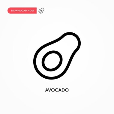 Avokado Basit vektör simgesi. Web sitesi veya mobil uygulama için modern, basit düz vektör çizimi