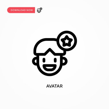 Avatar Basit vektör simgesi. Web sitesi veya mobil uygulama için modern, basit düz vektör çizimi