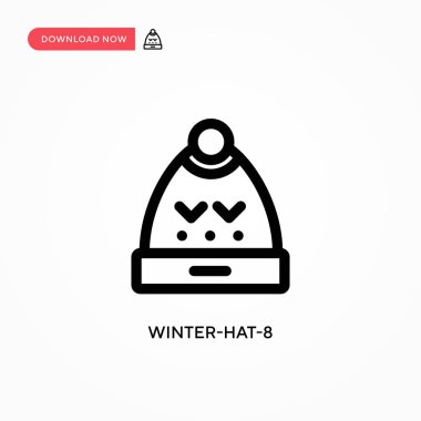 Kış-şapka-8 basit vektör simgesi. Web sitesi veya mobil uygulama için modern, basit düz vektör çizimi