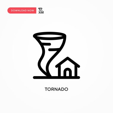 Tornado Basit vektör simgesi. Web sitesi veya mobil uygulama için modern, basit düz vektör çizimi