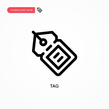 Etiket Basit vektör simgesi. Web sitesi veya mobil uygulama için modern, basit düz vektör çizimi