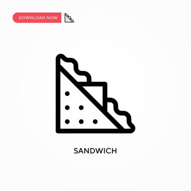 Sandviç basit vektör simgesi. Web sitesi veya mobil uygulama için modern, basit düz vektör çizimi