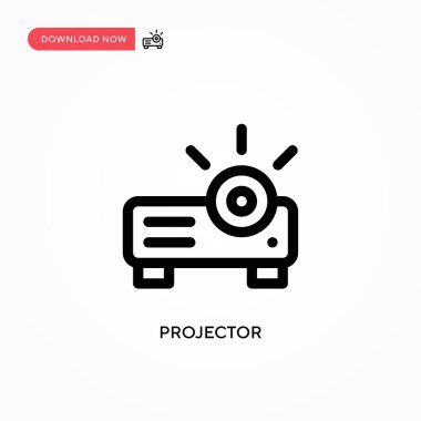 Projektör Basit vektör simgesi. Web sitesi veya mobil uygulama için modern, basit düz vektör çizimi