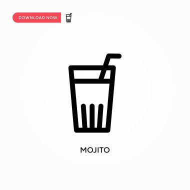 Mojito Basit vektör simgesi. Web sitesi veya mobil uygulama için modern, basit düz vektör çizimi