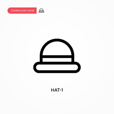 Şapka-1 Basit vektör simgesi. Web sitesi veya mobil uygulama için modern, basit düz vektör çizimi