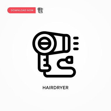 Saç kurutma makinesi basit vektör simgesi. Web sitesi veya mobil uygulama için modern, basit düz vektör çizimi