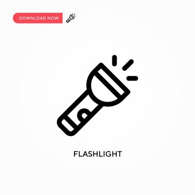 El feneri basit vektör simgesi. Web sitesi veya mobil uygulama için modern, basit düz vektör çizimi