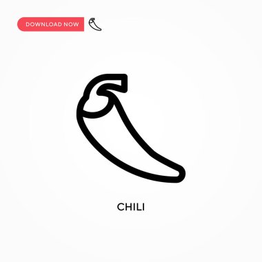 Chili Basit vektör simgesi. Web sitesi veya mobil uygulama için modern, basit düz vektör çizimi