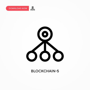Blok zinciri-5 basit vektör simgesi. Web sitesi veya mobil uygulama için modern, basit düz vektör çizimi