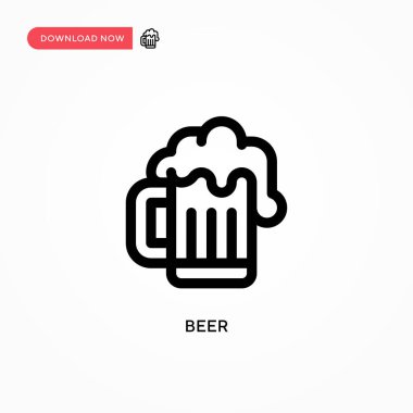 Bira basit vektör simgesi. Web sitesi veya mobil uygulama için modern, basit düz vektör çizimi
