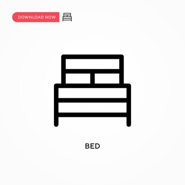 Yatak Basit vektör simgesi. Web sitesi veya mobil uygulama için modern, basit düz vektör çizimi