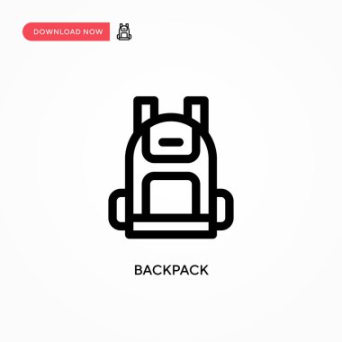 Sırt çantası Basit vektör simgesi. Web sitesi veya mobil uygulama için modern, basit düz vektör çizimi