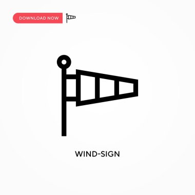 Rüzgâr işareti Basit vektör simgesi. Web sitesi veya mobil uygulama için modern, basit düz vektör çizimi
