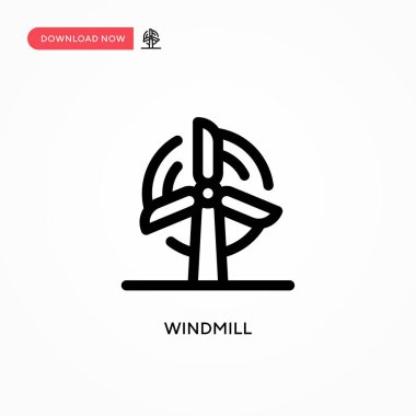 Windmill Basit vektör simgesi. Web sitesi veya mobil uygulama için modern, basit düz vektör çizimi