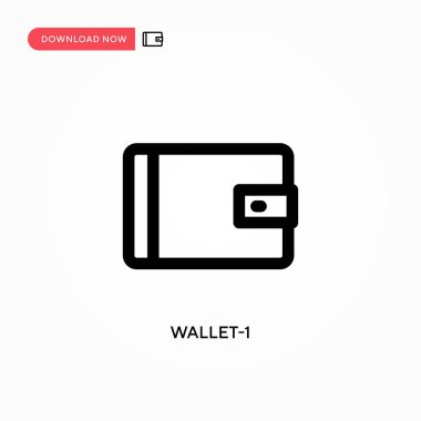 Cüzdan-1 Basit vektör simgesi. Web sitesi veya mobil uygulama için modern, basit düz vektör çizimi