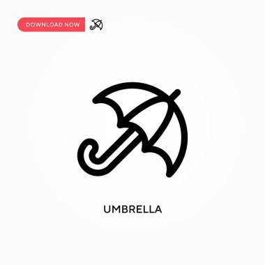 Şemsiye Basit vektör simgesi. Web sitesi veya mobil uygulama için modern, basit düz vektör çizimi