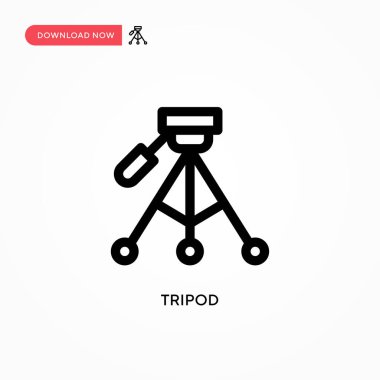 Tripod Basit vektör simgesi. Web sitesi veya mobil uygulama için modern, basit düz vektör çizimi
