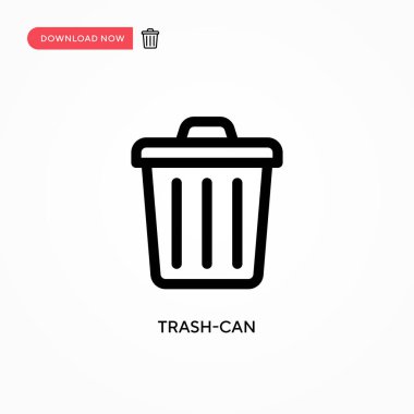 Çöp kutusu basit vektör simgesi. Web sitesi veya mobil uygulama için modern, basit düz vektör çizimi