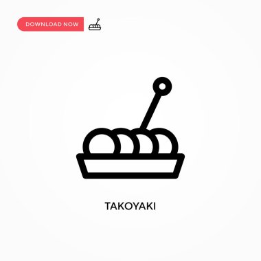 Takoyaki Basit vektör simgesi. Web sitesi veya mobil uygulama için modern, basit düz vektör çizimi