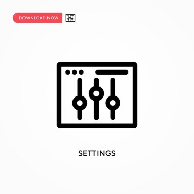Ayarlar Basit vektör simgesi. Web sitesi veya mobil uygulama için modern, basit düz vektör çizimi