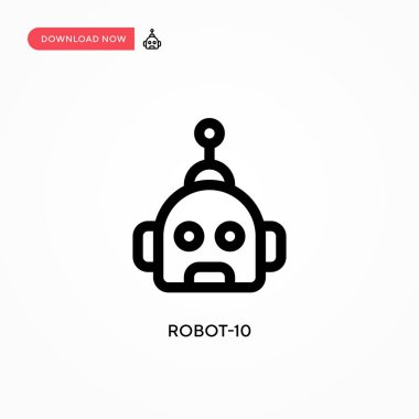 Robot-10 basit vektör simgesi. Web sitesi veya mobil uygulama için modern, basit düz vektör çizimi