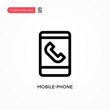 Cep telefonu basit vektör simgesi. Web sitesi veya mobil uygulama için modern, basit düz vektör çizimi