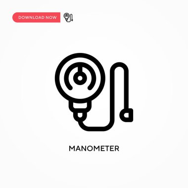 Manometre Basit vektör simgesi. Web sitesi veya mobil uygulama için modern, basit düz vektör çizimi