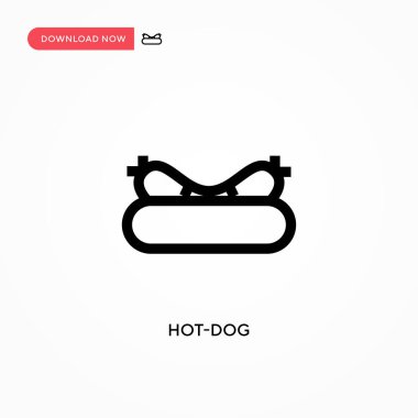 Sosisli sandviç basit vektör simgesi. Web sitesi veya mobil uygulama için modern, basit düz vektör çizimi