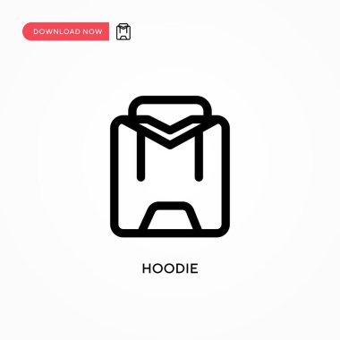 Kapüşonlu basit vektör ikonu. Web sitesi veya mobil uygulama için modern, basit düz vektör çizimi