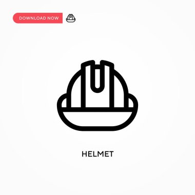 Kask Basit vektör simgesi. Web sitesi veya mobil uygulama için modern, basit düz vektör çizimi