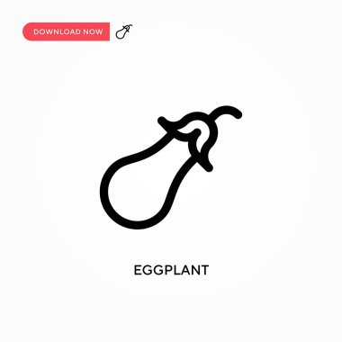 Patlıcan basit vektör simgesi. Web sitesi veya mobil uygulama için modern, basit düz vektör çizimi