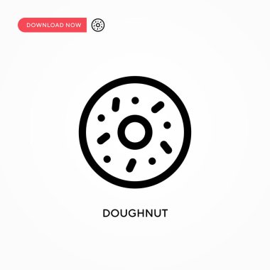 Çörek basit vektör ikonu. Web sitesi veya mobil uygulama için modern, basit düz vektör çizimi