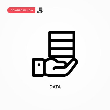 Veri Basit vektör simgesi. Web sitesi veya mobil uygulama için modern, basit düz vektör çizimi