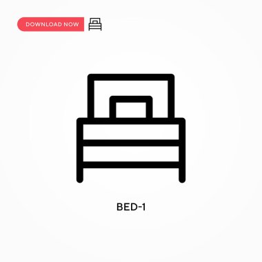 Yatak-1 basit vektör simgesi. Web sitesi veya mobil uygulama için modern, basit düz vektör çizimi