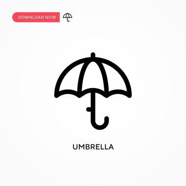 Şemsiye Basit vektör simgesi. Web sitesi veya mobil uygulama için modern, basit düz vektör çizimi