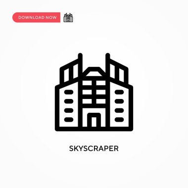 Gökdelen Basit vektör simgesi. Web sitesi veya mobil uygulama için modern, basit düz vektör çizimi