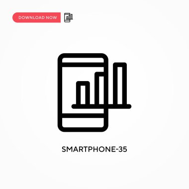 Akıllı Telefon-35 Basit vektör simgesi. Web sitesi veya mobil uygulama için modern, basit düz vektör çizimi