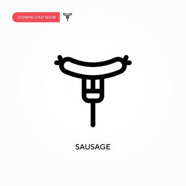 Sosis basit vektör simgesi. Web sitesi veya mobil uygulama için modern, basit düz vektör çizimi