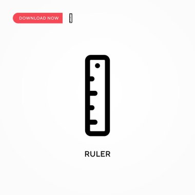 Cetvel Basit vektör simgesi. Web sitesi veya mobil uygulama için modern, basit düz vektör çizimi